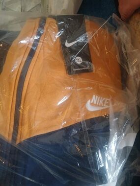 Nike Men’s Orange and Navy Colorblock Windbreaker